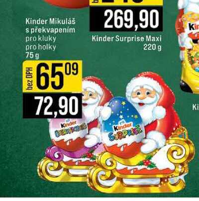 Kinder Mikuláš s překvapením pro kluky pro holky 75g