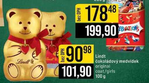 Lindt čokoládový medvídek original coat/girls 100 g