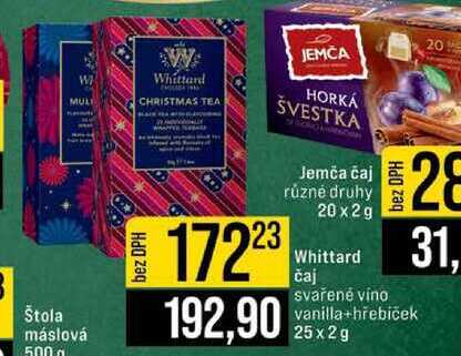 Whittard čaj svařené víno vanilla+hřebiček 25x2g