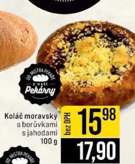 Koláč moravský s borůvkami s jahodami 100 g