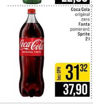 Coca Cola original zero Fanta pomeranč Sprite 2l
