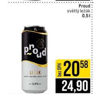 Proud světlý ležák 0,5l v akci