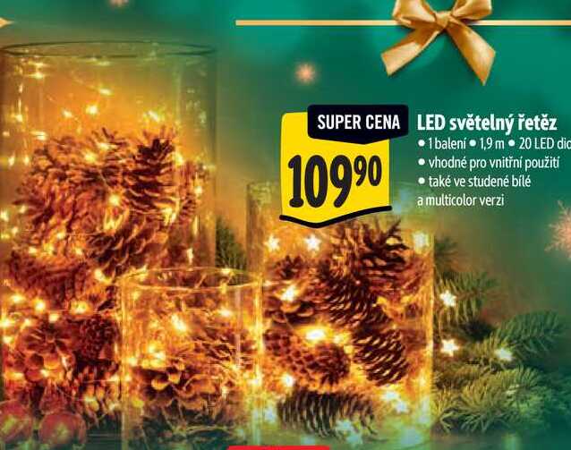LED světelný řetěz 10990, 1 balení 1,9 m 20 LED