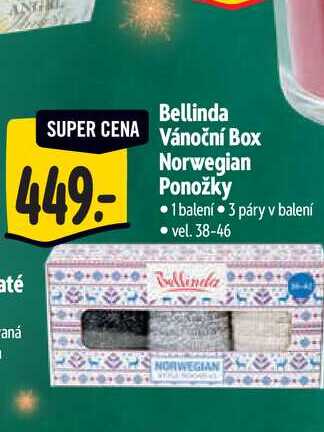 Bellinda Vánoční Box Norwegian Ponožky 1 balení 3 páry  
