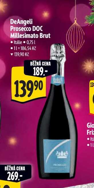 DeAngeli Prosecco DOC Millesimato Brut 0,75 l