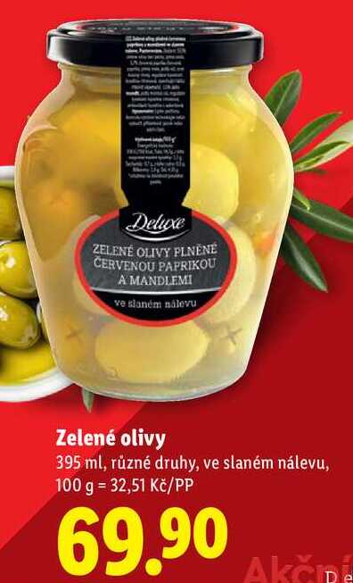Zelené olivy, 395 ml