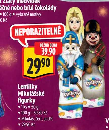 Lentilky Mikulášské figurky 1ks 50 g