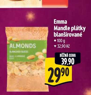 Emma Mandle plátky blanšírované 100 g