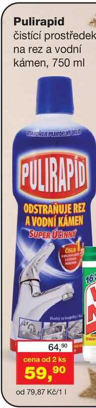 Pulirapid čistící prostředek na rez a vodní kámen, 750 ml