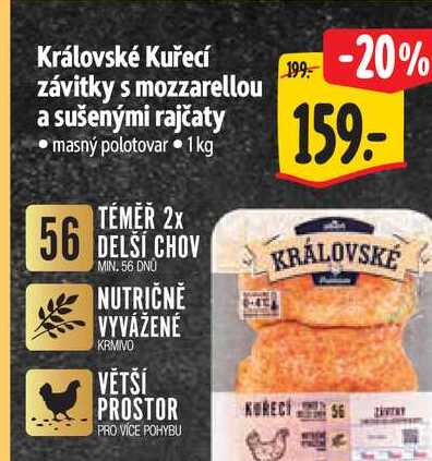 Královské Kuřecí závitky s mozzarellou a sušenými rajčaty 1 kg
