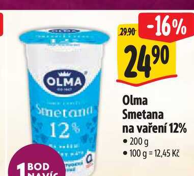   Olma Smetana na vaření 12%  200 g 