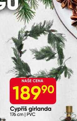 Cypřiš girlanda 176 cm | PVC 