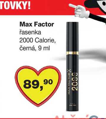 Max Factor řasenka 2000 Calorie, černá, 9 ml 
