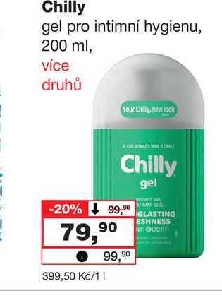 Chilly gel pro intimní hygienu, 200 ml