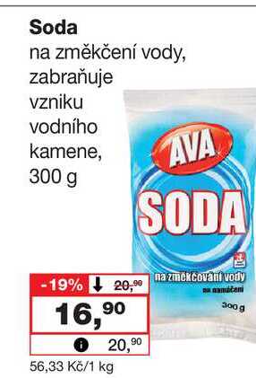 Soda na změkčení vody, zabraňuje vzniku vodního kamene,300 g