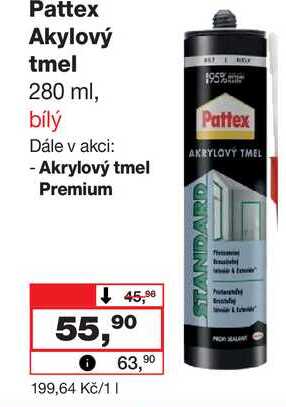 Pattex Akylový tmel 280 ml, bílý