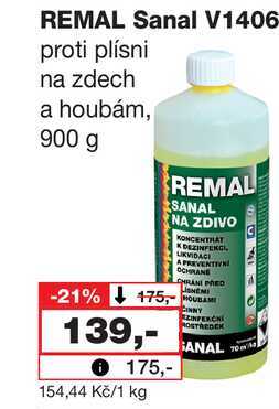 REMAL Sanal V1406 proti plísni na zdech a houbám, 900 g