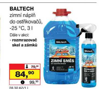 BALTECH zimní náplň do ostřikovačů, -25 °C, 3l