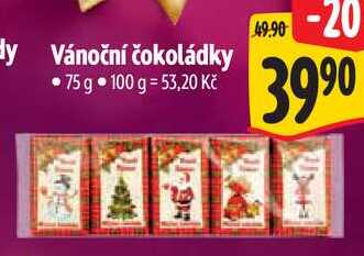 Vánoční čokoládky, 75 g
