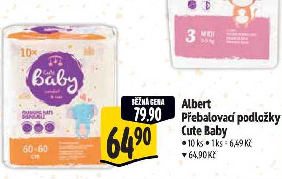 Albert Přebalovací podložky Cute Baby 10 ks