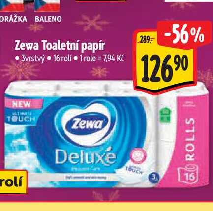  Zewa Toaletní papír 3vrstvý 16 rolí 