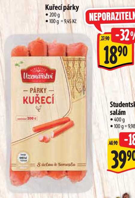 Kuřecí párky, 200 g