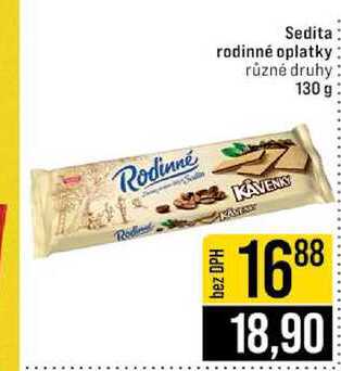 Sedita rodinné oplatky různé druhy 130 g