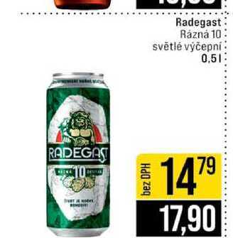 Radegast Rázná 10 světlé výčepní 0,5l