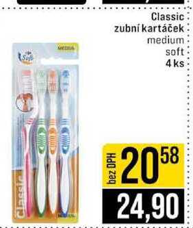 Classic zubní kartáček medium soft 4 ks