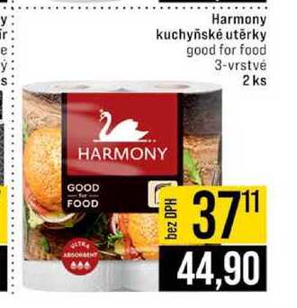 Harmony kuchyňské utěrky good for food 3-vrstvé 2 ks