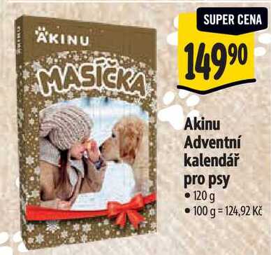 Akinu Adventní kalendář pro psy, 120 g