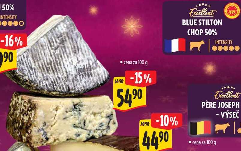 BLUE STILTON CHOP 50%, cena za 100 g