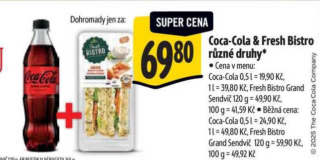 Coca-Cola & Fresh Bistro různé druhy