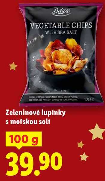 Zeleninové lupínky s mořskou solí, 100 g