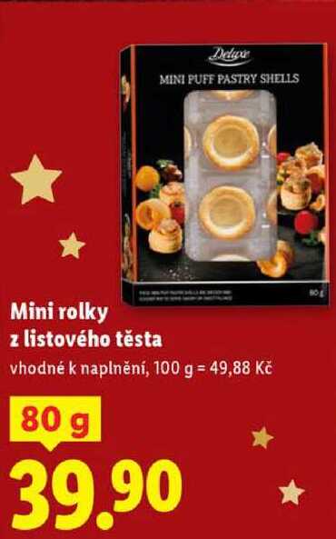 Mini rolky z listového těsta, 80 g 