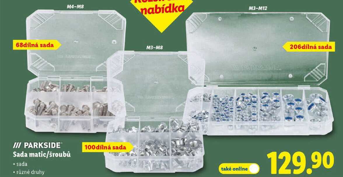 PARKSIDE Sada matic/šroubů