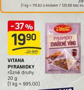 VITANA PYRAMIDKY různé druhy 20 g