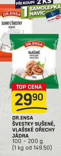 DR.ENSA ŠVESTKY SUŠENÉ, VLAŠSKÉ OŘECHY JÁDRA 100 - 200 g