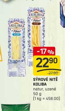 SÝROVÉ NITĚ KOLIBA natur, uzené 50 g