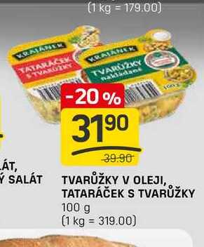 TVARŮŽKY V OLEJI, TATARÁČEK S TVARŮŽKY 100 g 
