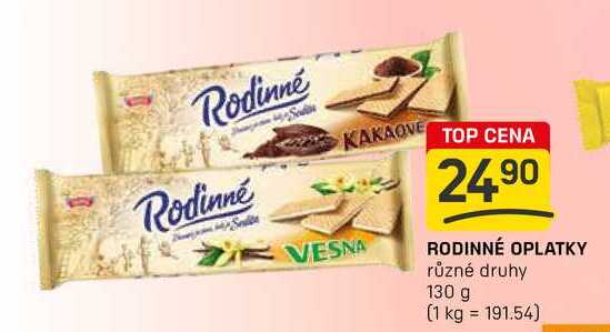 RODINNÉ OPLATKY různé druhy 130 g