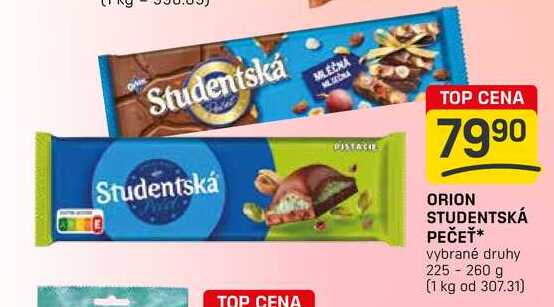 ORION STUDENTSKÁ PEČEŤ vybrané druhy 225-260 g