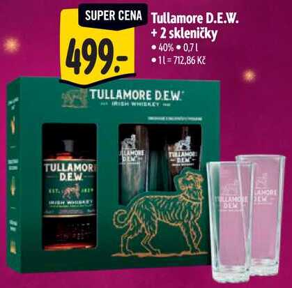 Tullamore D.E.W. + 2 skleničky, 0,7 l