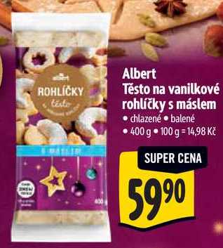 Albert Těsto na vanilkové rohlíčky s máslem, 400 g