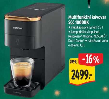 Multifunkční kávovar SCC 1000BK 
