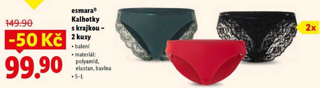esmara Kalhotky s krajkou - 2 kusy