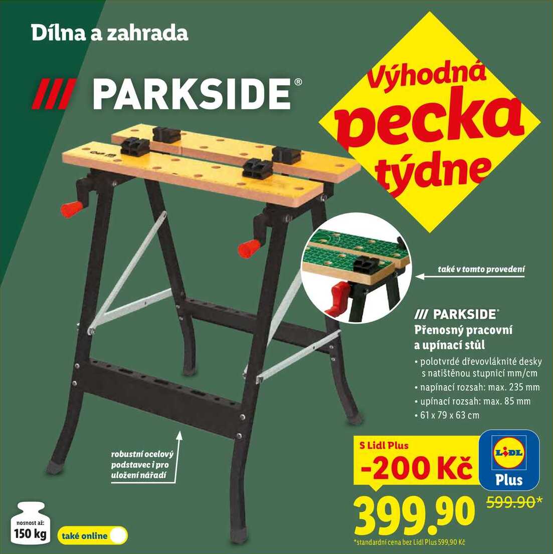 PARKSIDE Přenosný pracovní a upínací stůl