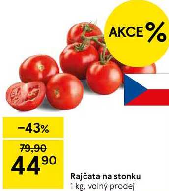 Rajčata na stonku, 1 kg, volný prodej 