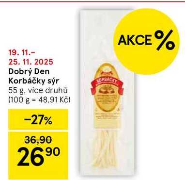 Dobrý Den Korbáčky sýr, 55 g, více druhů 