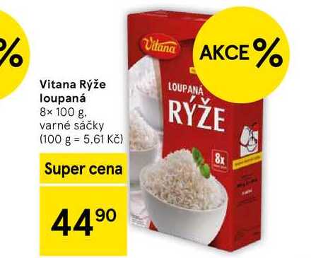 Vitana Rýže loupaná, 8x 100 g 